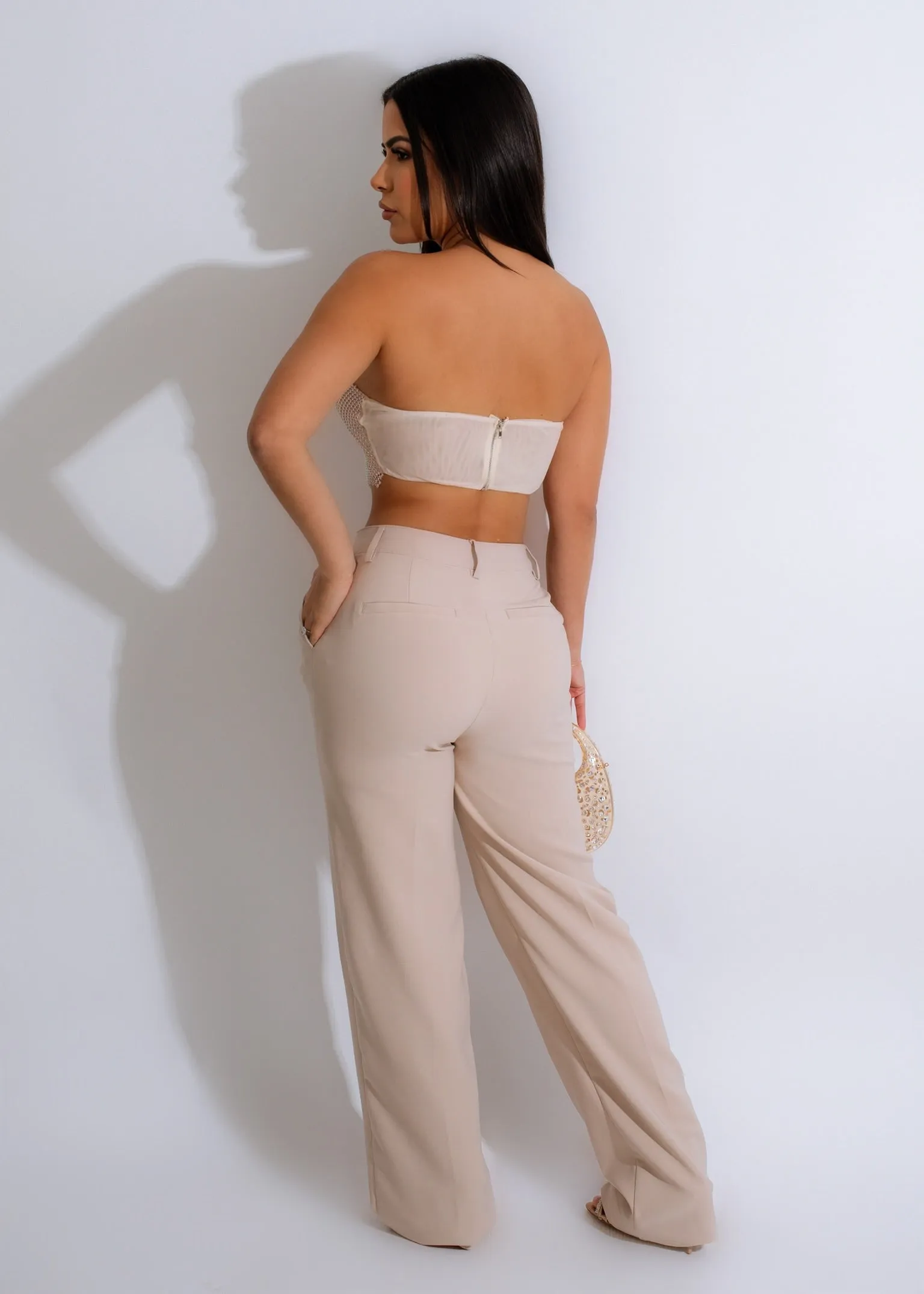 Pretty View Diamonds Bustier Top Nude