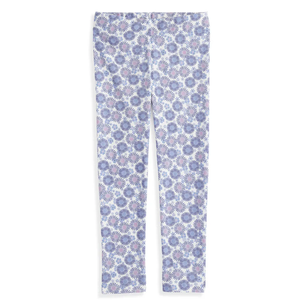 Printed Leggings -- Blue Daisy