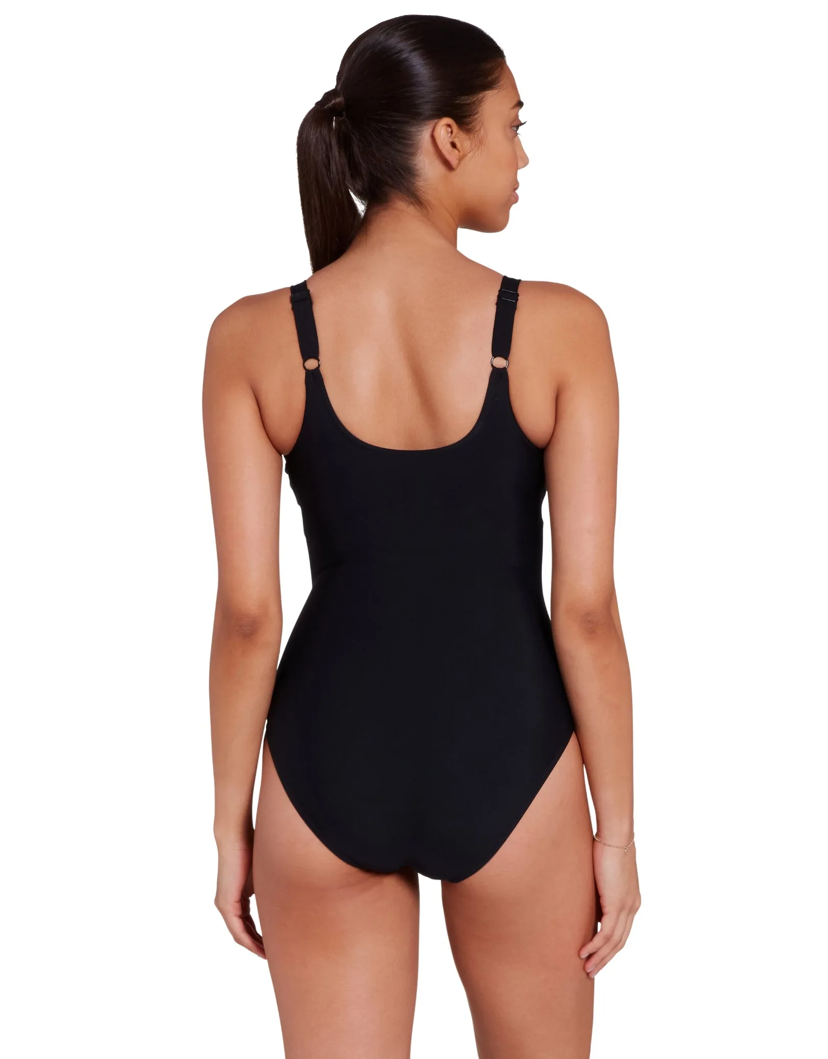 Prism Geo Adjustable Scoopback Swimsuit - Black/Multi