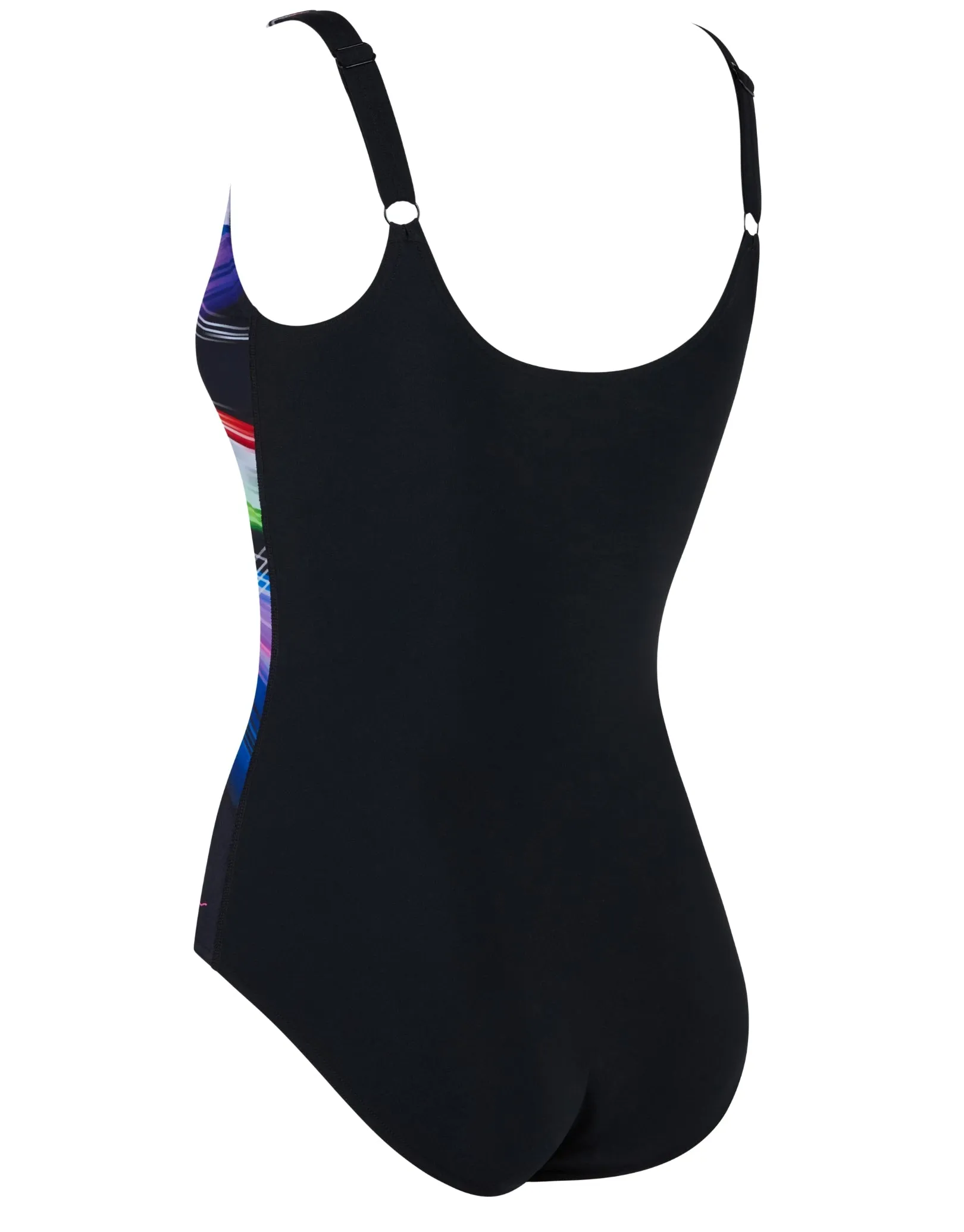 Prism Geo Adjustable Scoopback Swimsuit - Black/Multi