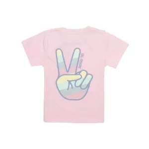 Properly Tied Rose Pink Peace Sign Short Sleeve Tee