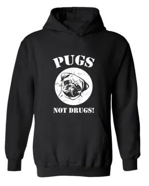 Pugs not drugs hoodie, pug lover hoodies