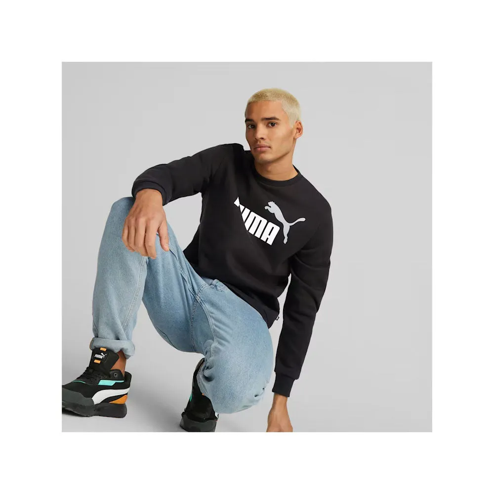 Puma Mens Essential  Two-Tone Big Logo Fleece Crew
