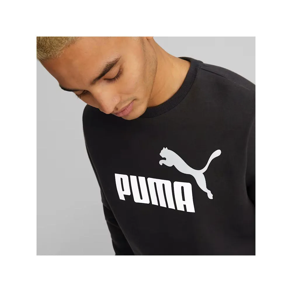 Puma Mens Essential  Two-Tone Big Logo Fleece Crew