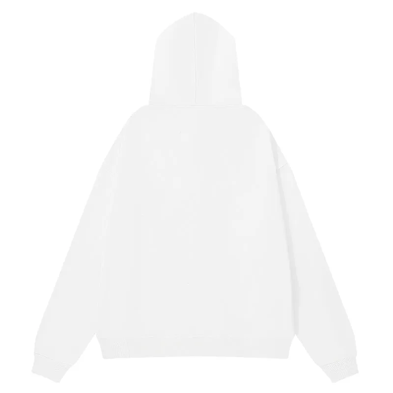 Purple Brand Logo Pattern Printed Hoodie