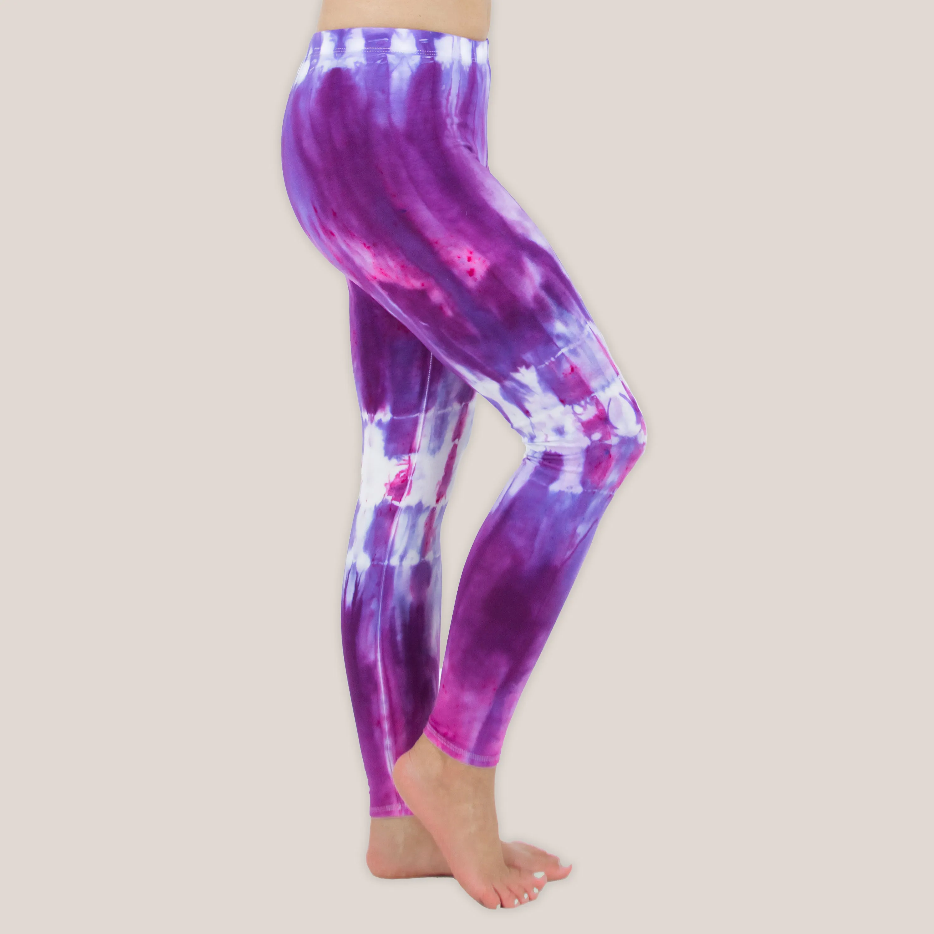 Purple Lilac Tie Dye Yoga Leggings