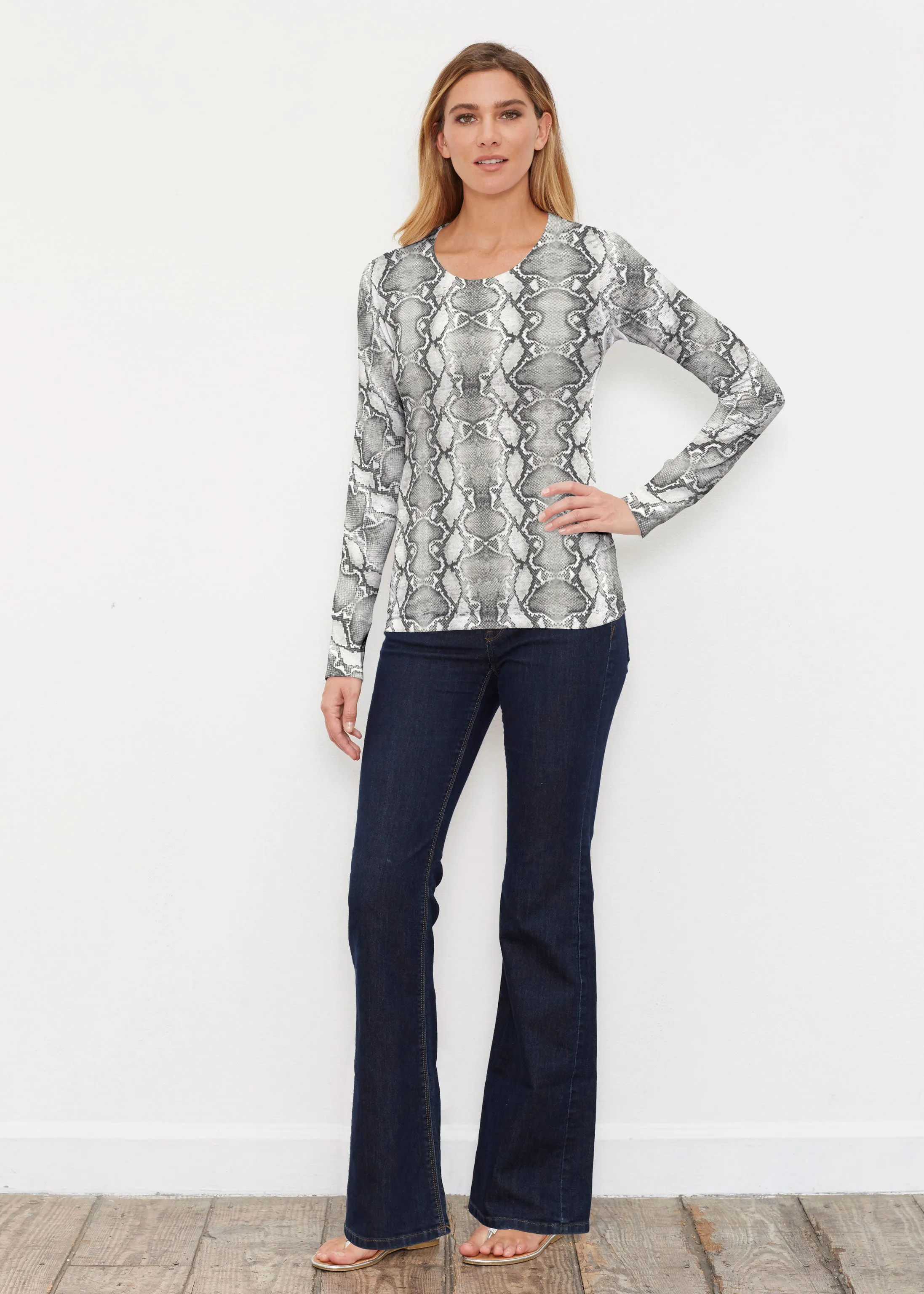 Python Silver (7272) ~ Thermal Long Sleeve Crew Shirt