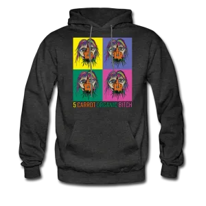 "5 CARROT ORGANIC BITCH" Print Kangaroo Pocket Hoodies