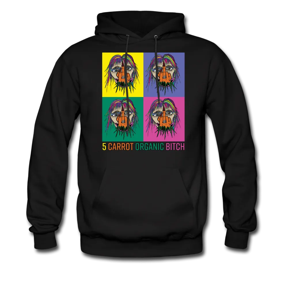 "5 CARROT ORGANIC BITCH" Print Kangaroo Pocket Hoodies