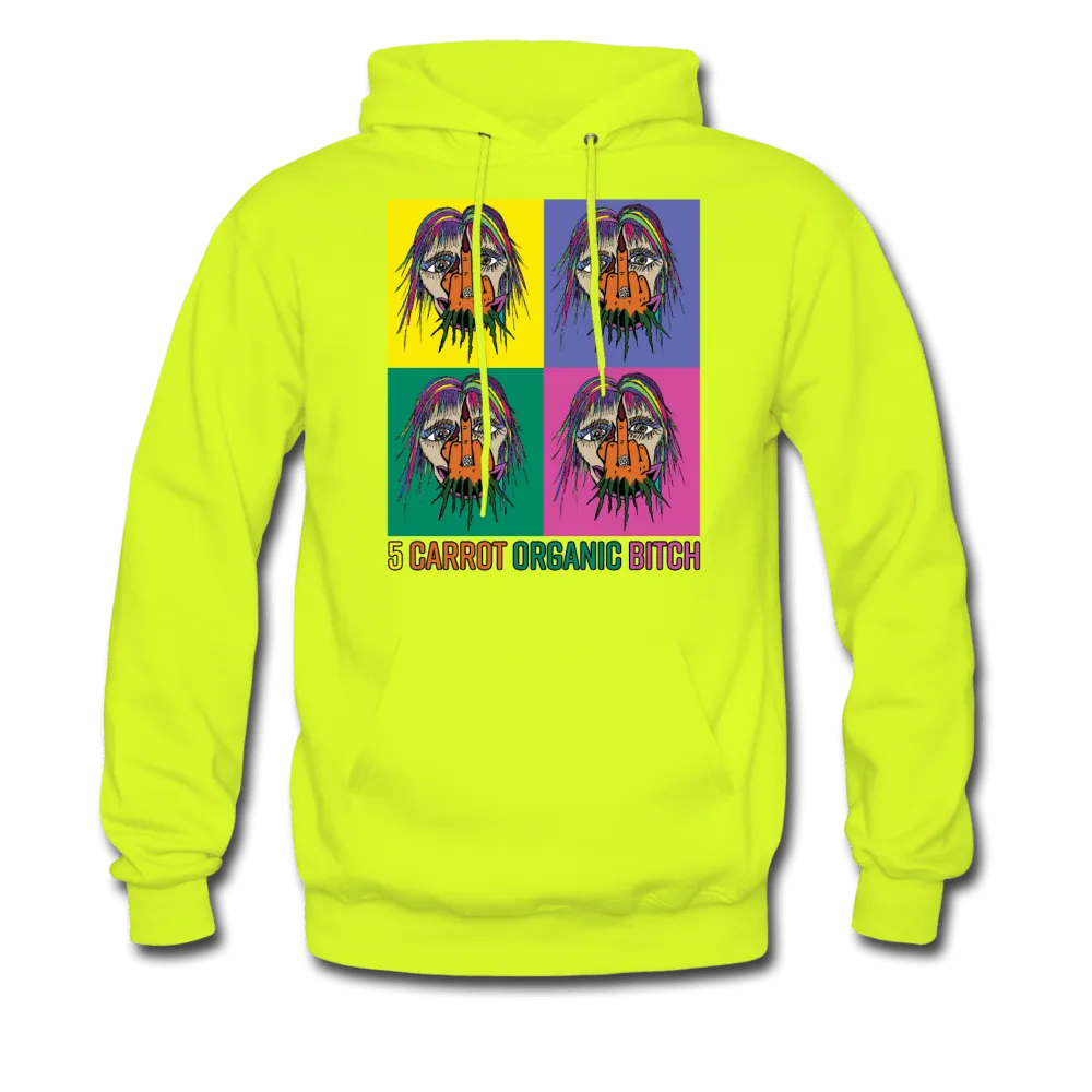 "5 CARROT ORGANIC BITCH" Print Kangaroo Pocket Hoodies