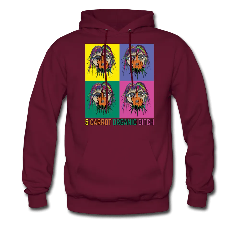 "5 CARROT ORGANIC BITCH" Print Kangaroo Pocket Hoodies