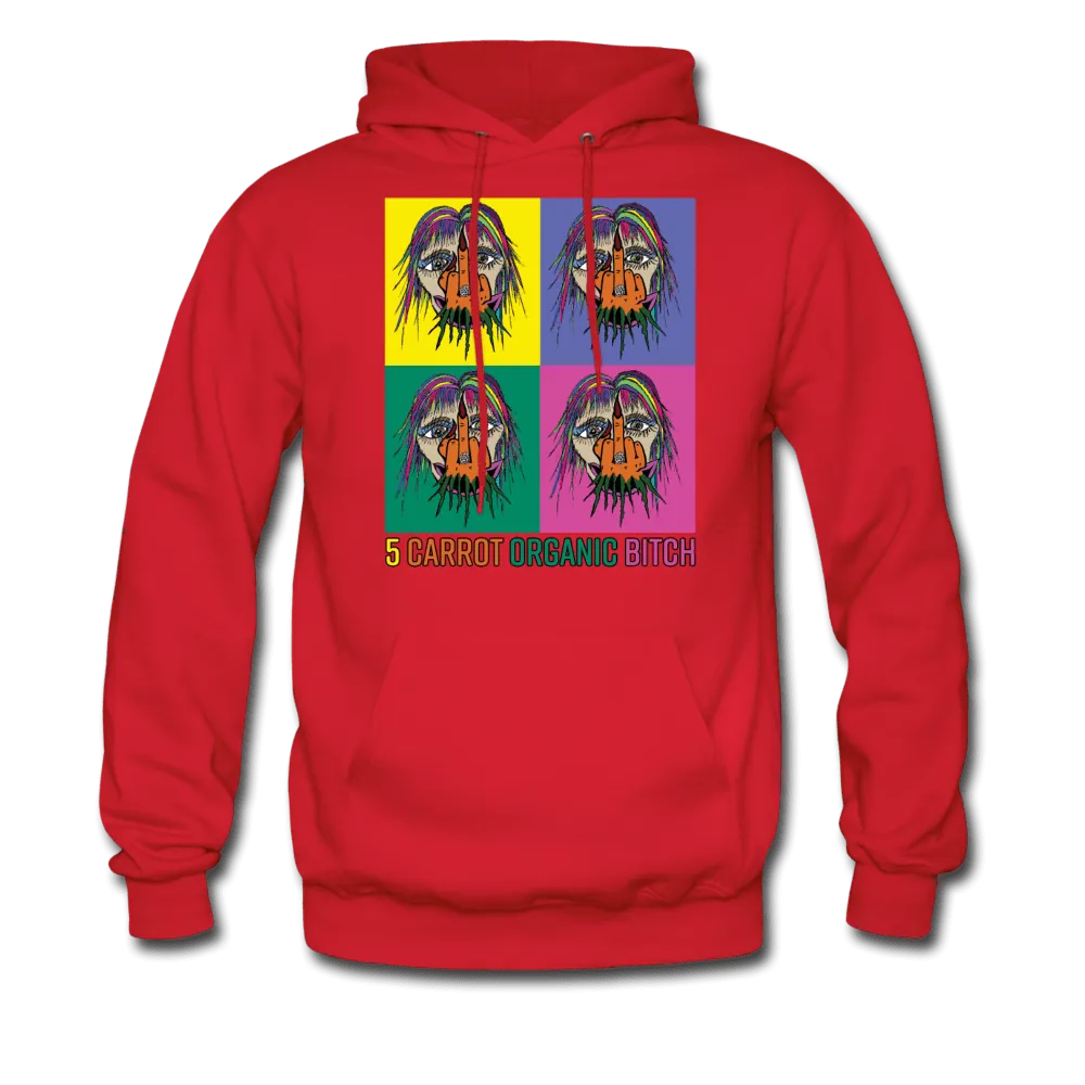 "5 CARROT ORGANIC BITCH" Print Kangaroo Pocket Hoodies