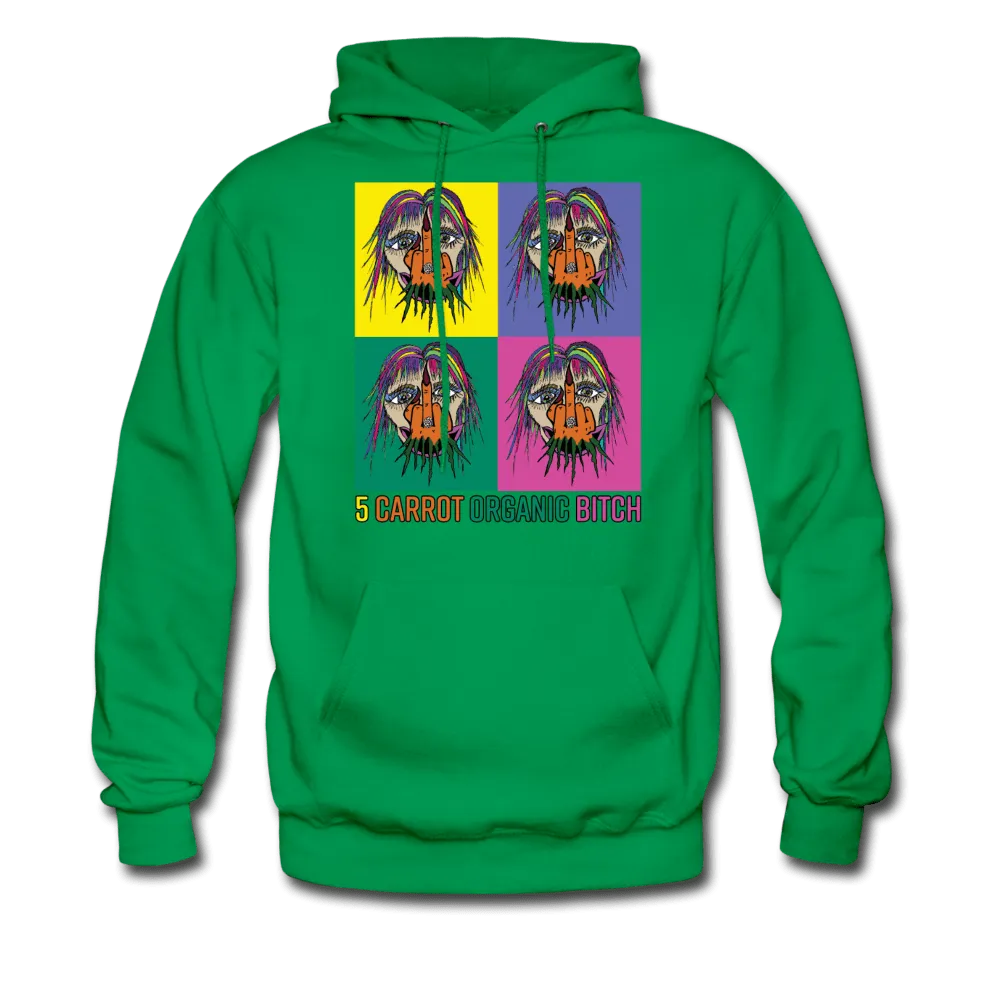 "5 CARROT ORGANIC BITCH" Print Kangaroo Pocket Hoodies
