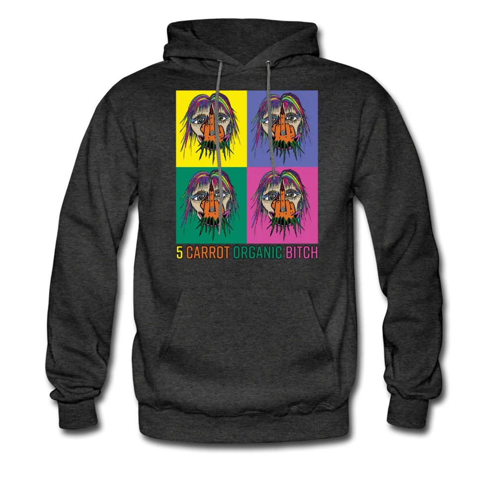 "5 CARROT ORGANIC BITCH" Print Kangaroo Pocket Hoodies