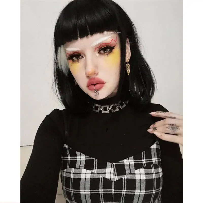 "BLACK PLAID" VEST   T-SHIRT N111101