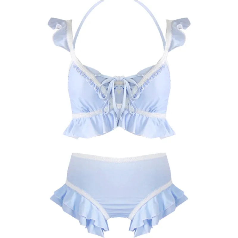 "BLUE CUTE SPLIT" SWIMSUIT K042703