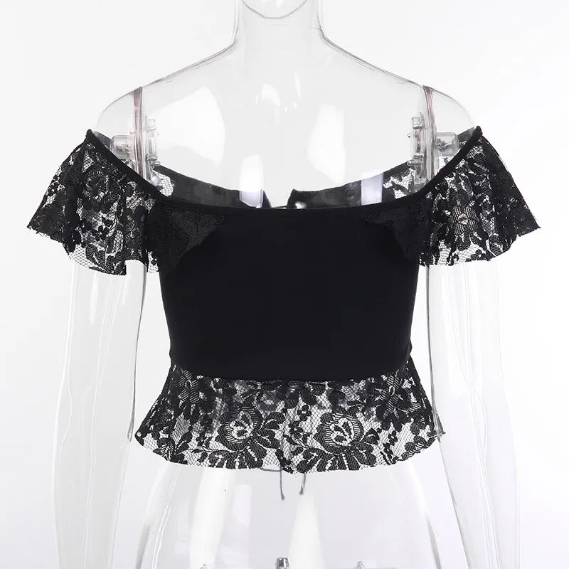 "DARK CUTOUT" CROP TOPS D051201