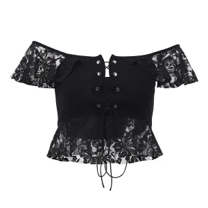 "DARK CUTOUT" CROP TOPS D051201