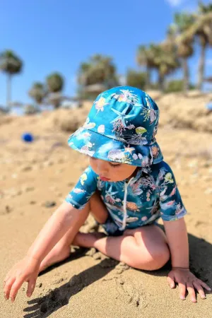 "Lonnie" Teal Sea Life Sunhat