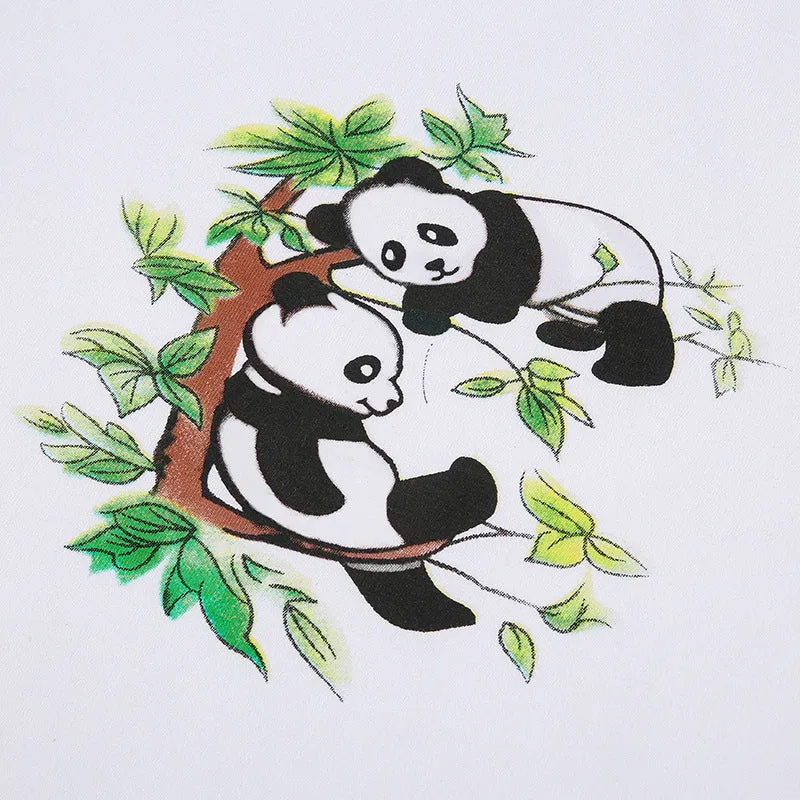 "PANDA BAMBOO PRINT" CROP TOP N022607
