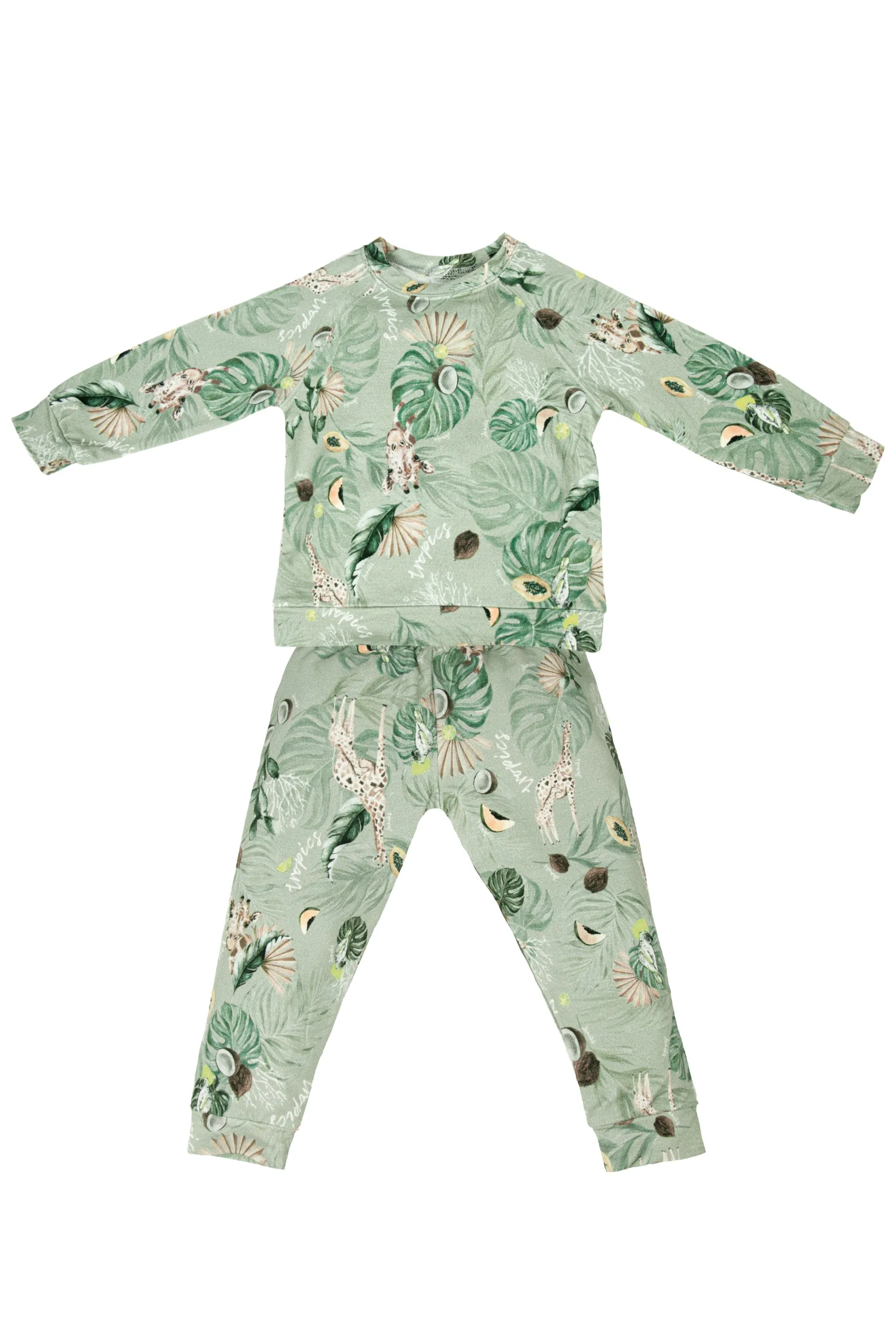 "Perry" Olive Safari Print Tracksuit