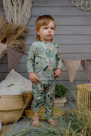 "Perry" Olive Safari Print Tracksuit