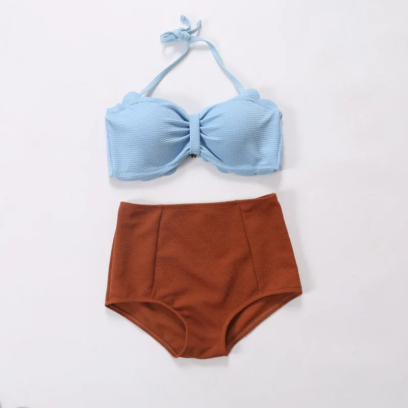 "PETAL EDGES HIGH WAIST" BIKINI SWIMSUIT K042701