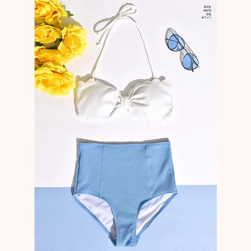 "PETAL EDGES HIGH WAIST" BIKINI SWIMSUIT K042701
