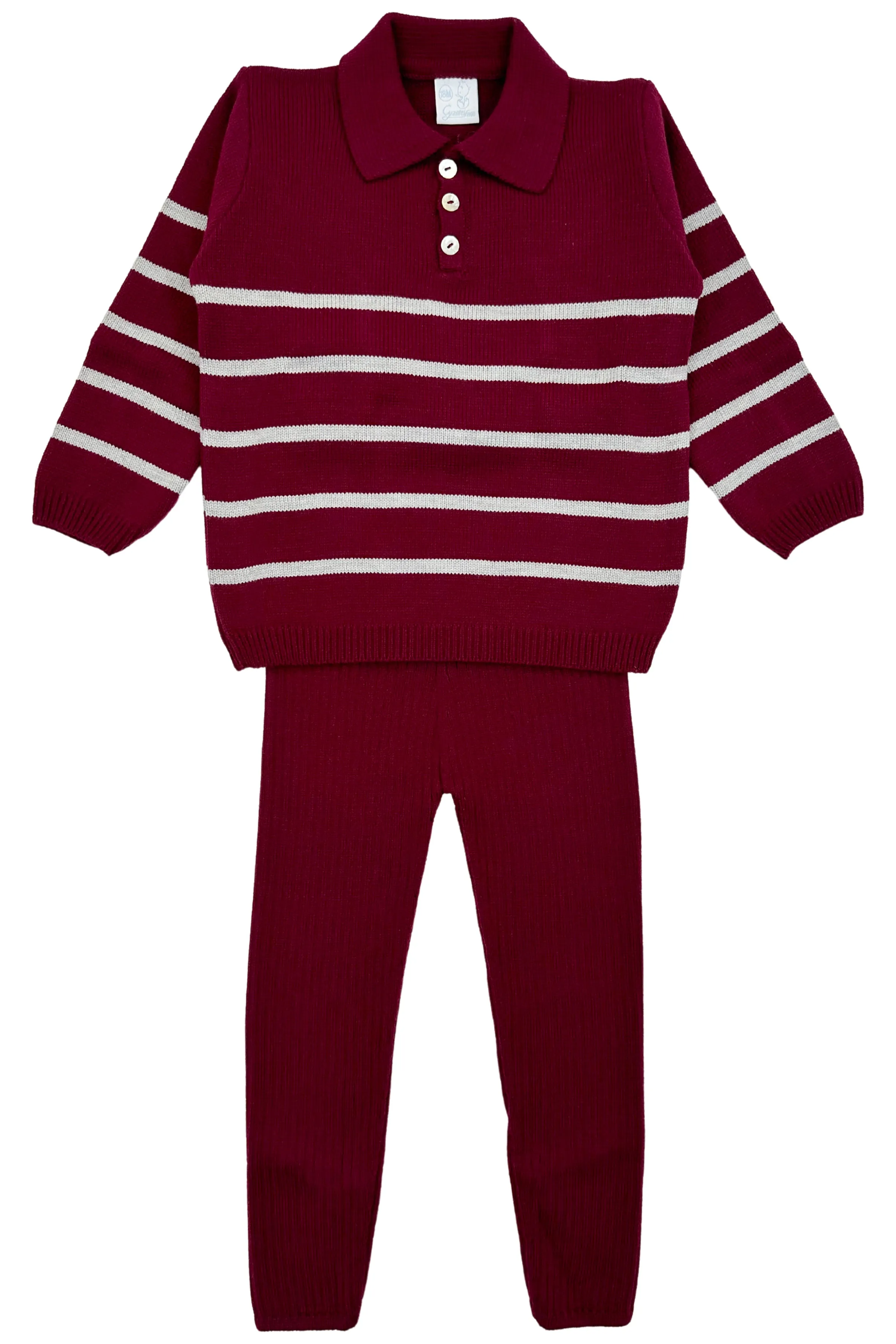 "Tommy" Burgundy Striped Knit Top & Leggings