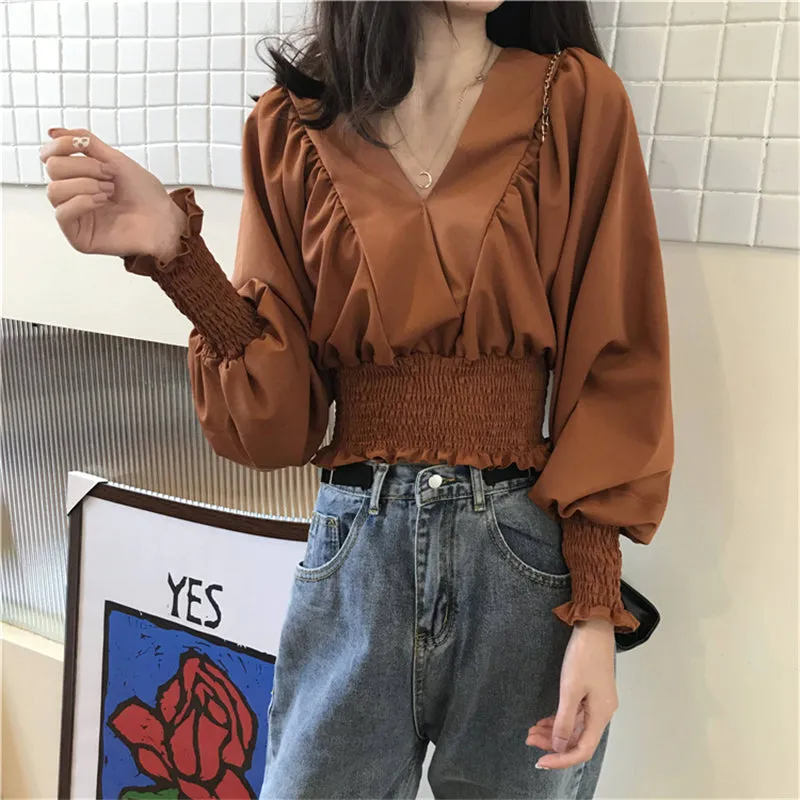 "V-NECK TUNIC" CROP TOP N101506