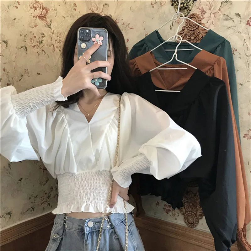 "V-NECK TUNIC" CROP TOP N101506
