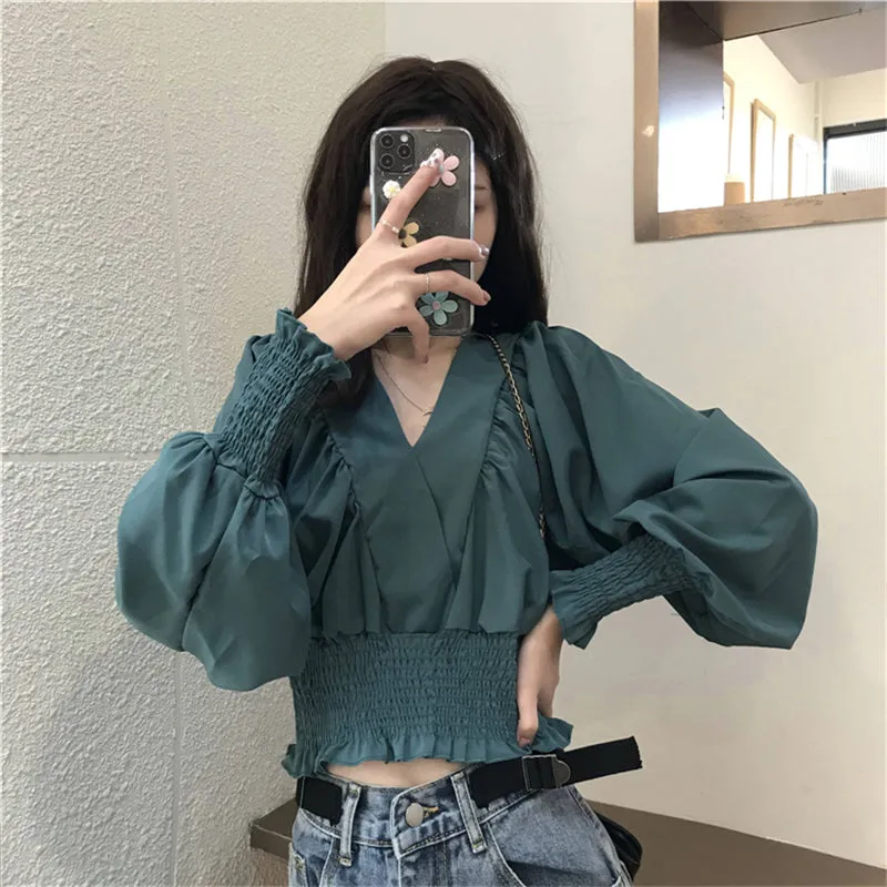 "V-NECK TUNIC" CROP TOP N101506