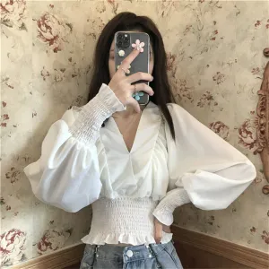 "V-NECK TUNIC" CROP TOP N101506
