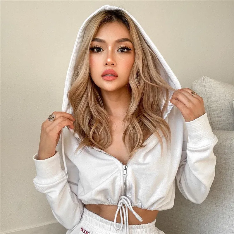"ZIP DRAWSTRING" HOODIE N092604