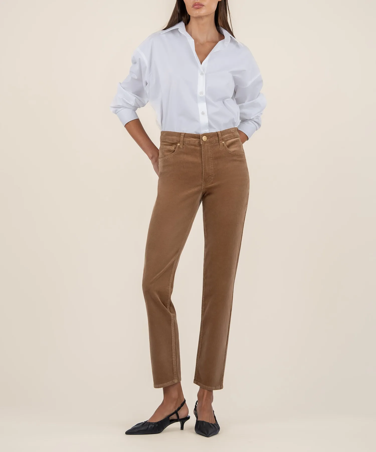Rachael Corduroy Mom Jean, Long - FINAL SALE