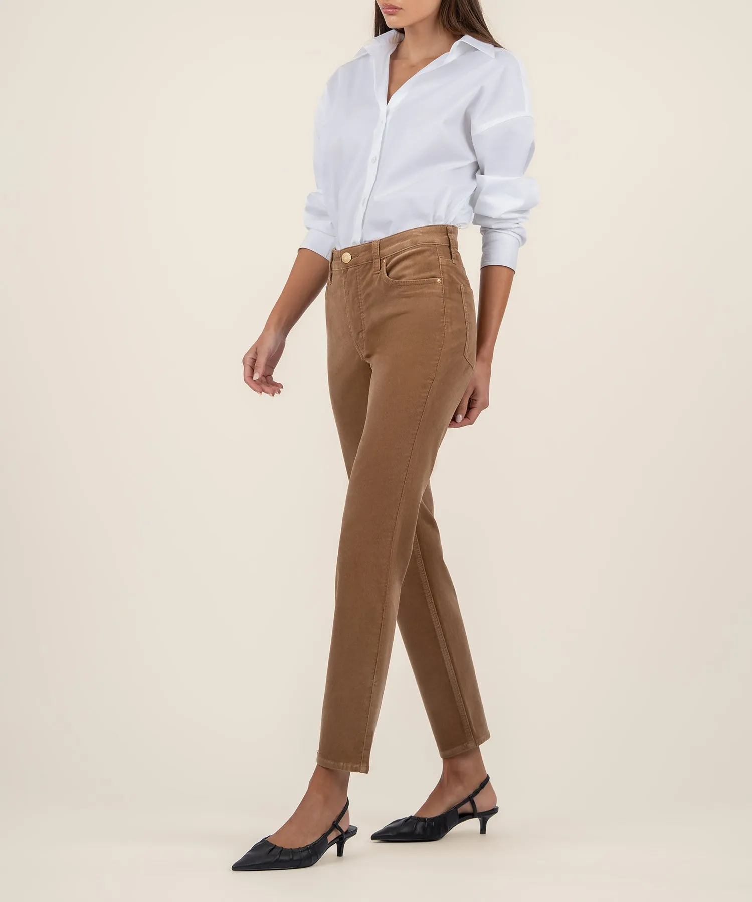 Rachael Corduroy Mom Jean, Long - FINAL SALE