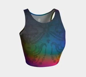 Rainbow Denim Lace Top