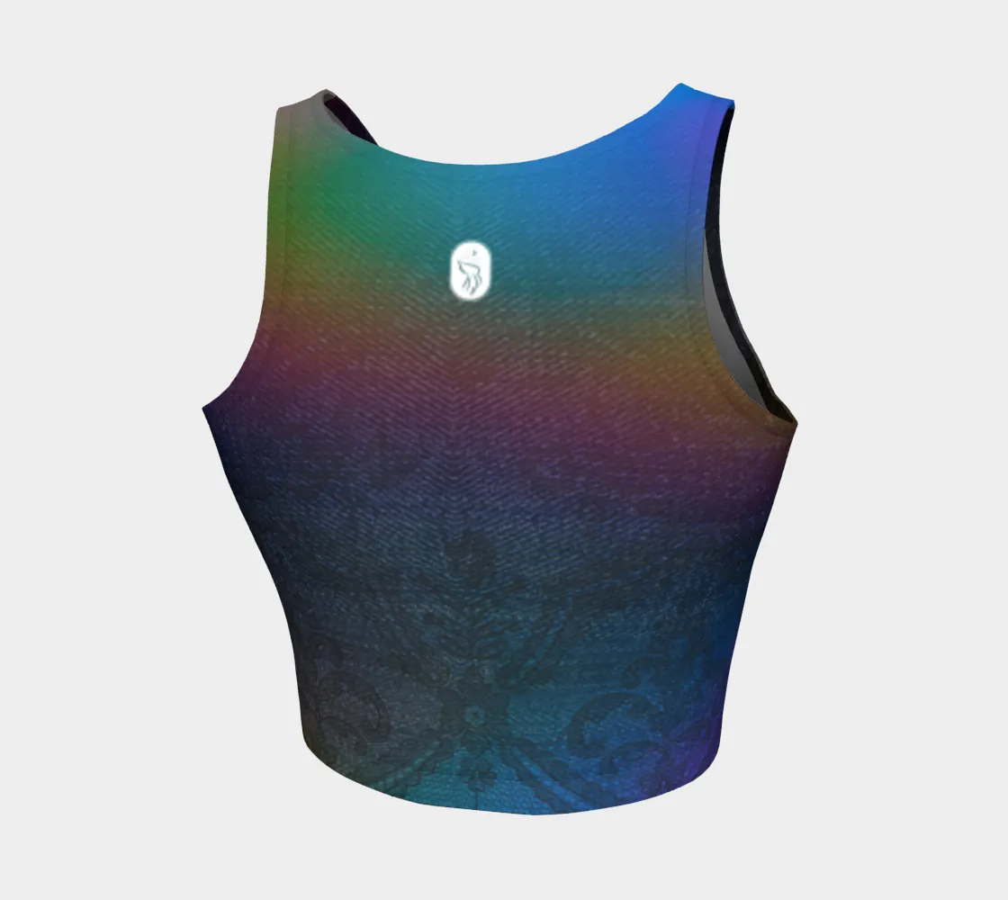 Rainbow Denim Lace Top