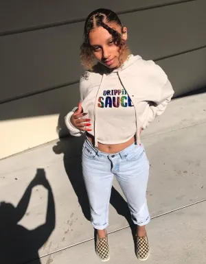 Rainbow Sparkle Drippin Sauce | White Hoodie