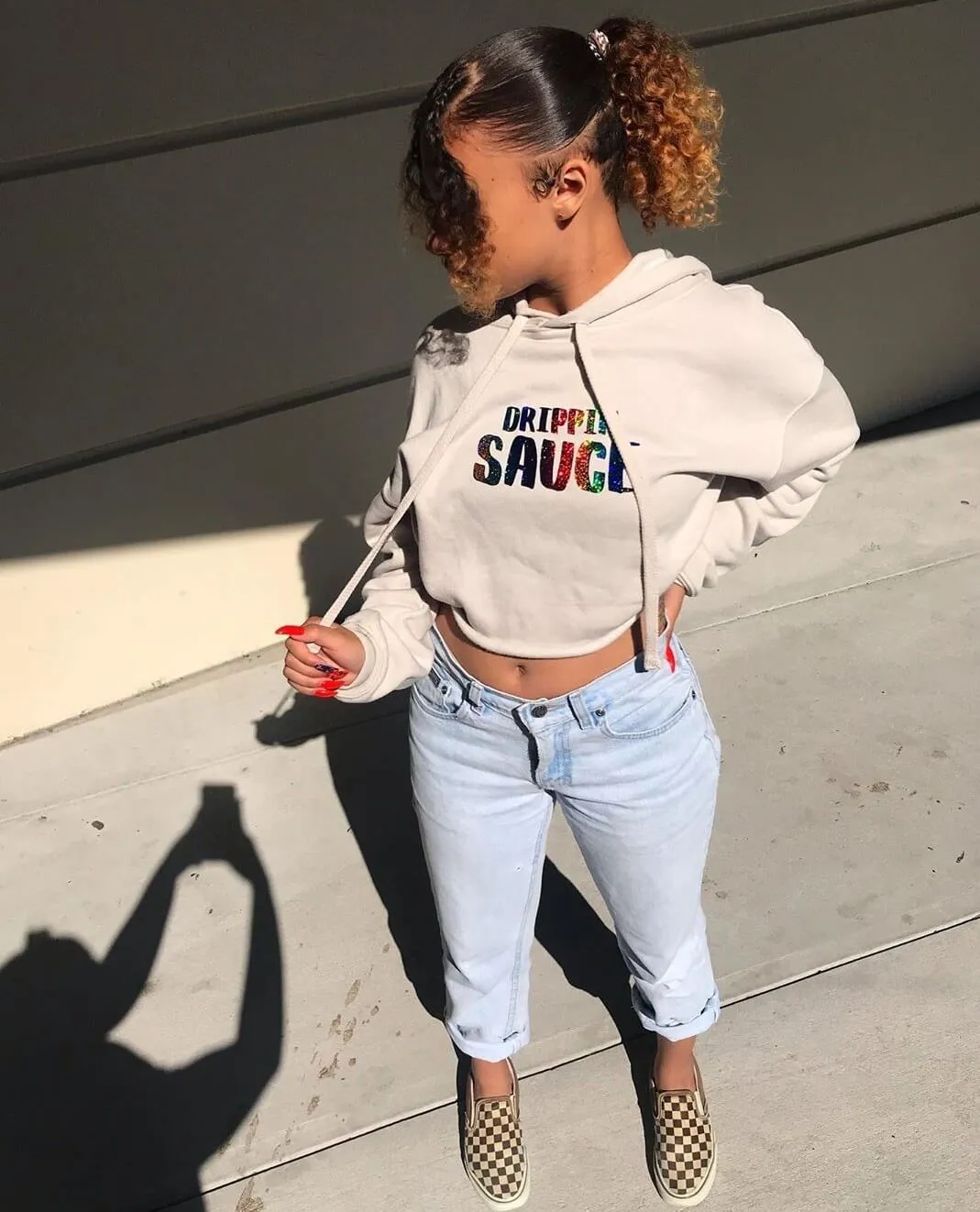 Rainbow Sparkle Drippin Sauce | White Hoodie