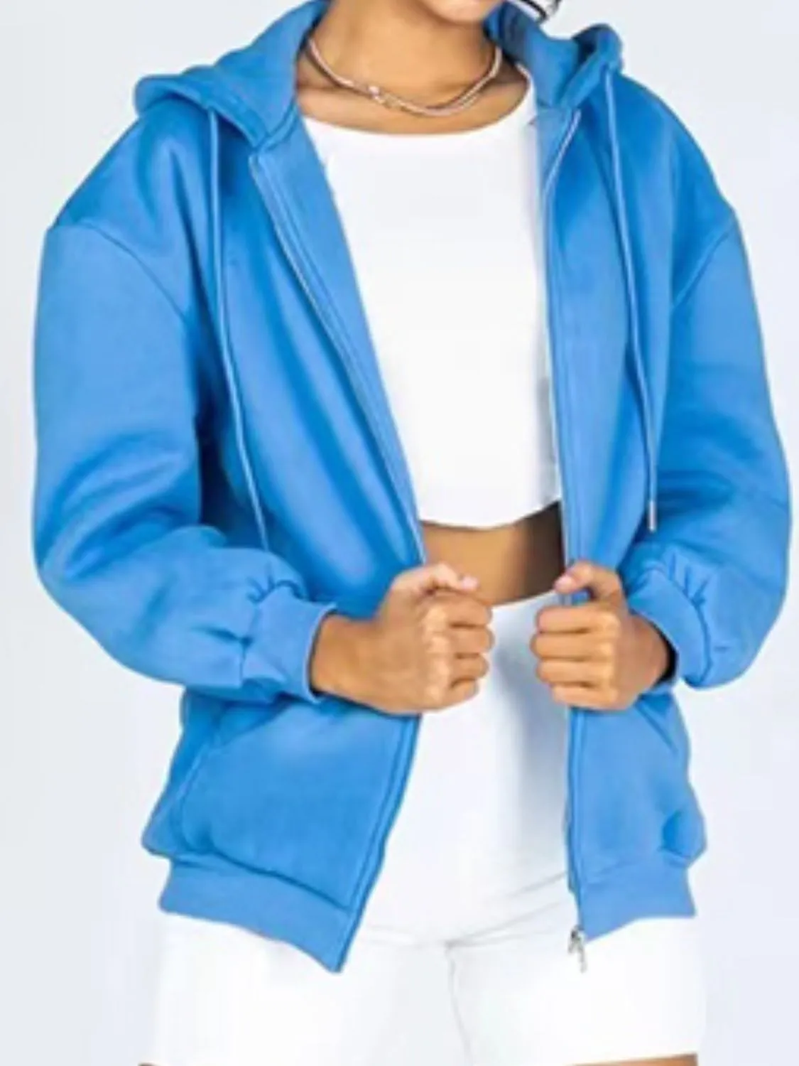 Rainey Zip-Up Drawstring Hoodie