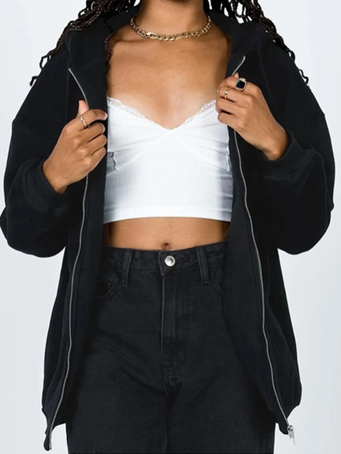 Rainey Zip-Up Drawstring Hoodie