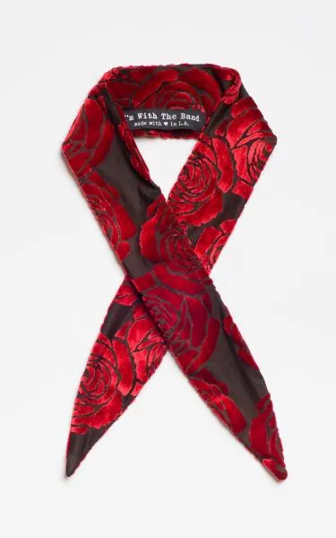 Ramblin' Rose Burnout Velvet Scarf Tie