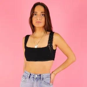 Ready For It Black Crochet Top