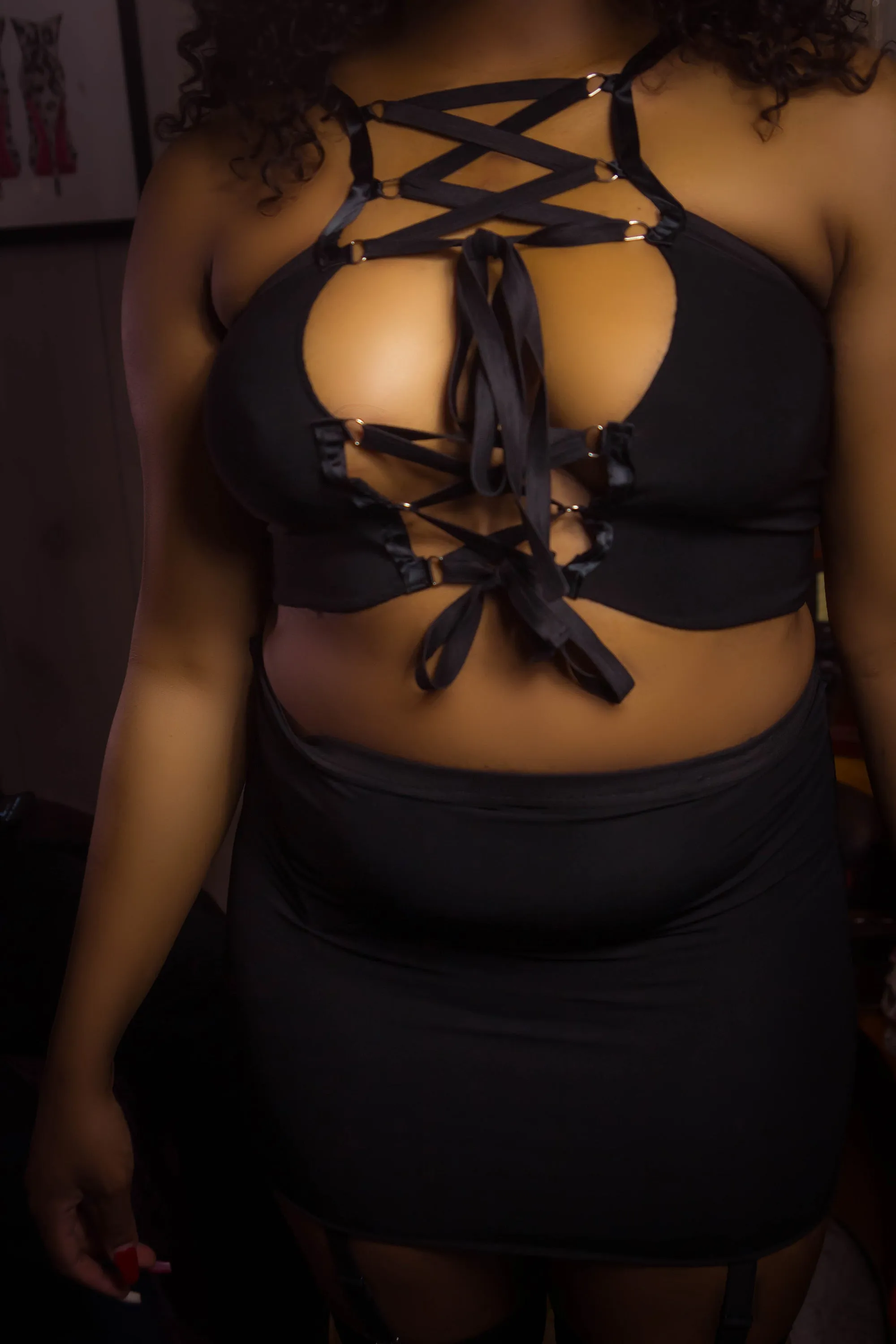 Ready to Ship Ophelia Velvet Harness Top Small