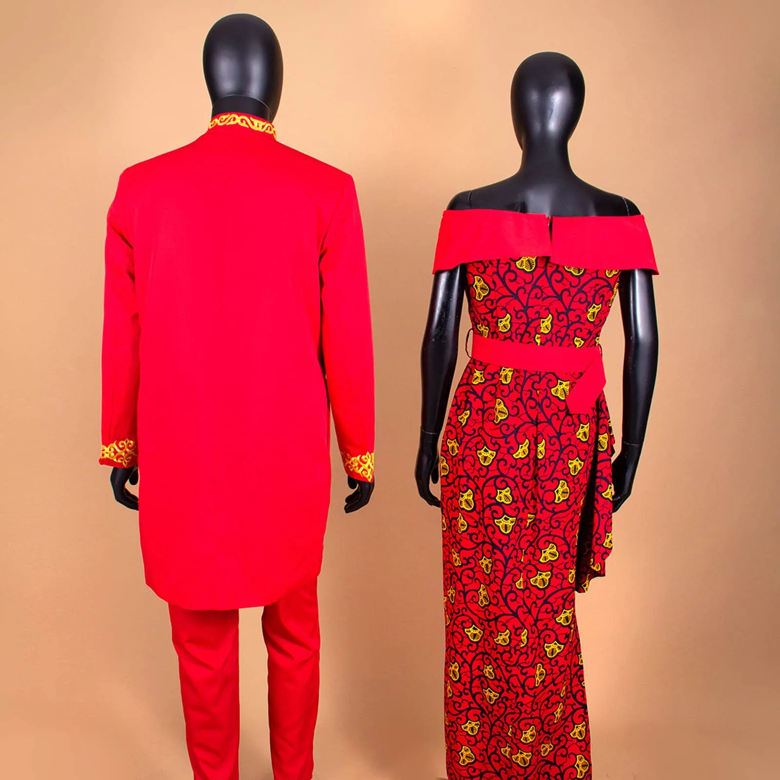 Realwax African Couples Clothes Bazin Riche Dashiki African Dresses for Women Match Men Outfits Top and Pants Sets 726 L