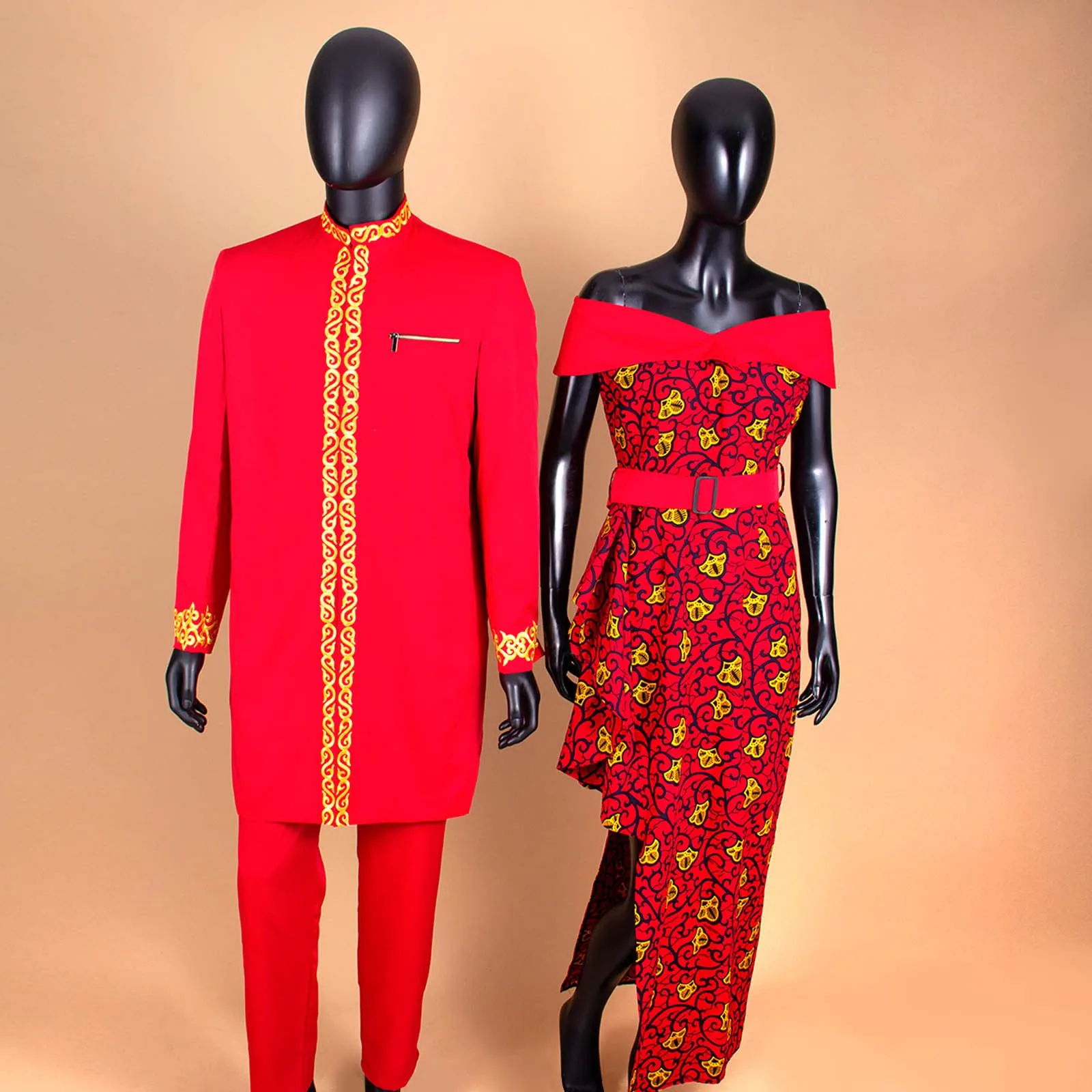 Realwax African Couples Clothes Bazin Riche Dashiki African Dresses for Women Match Men Outfits Top and Pants Sets 726 L