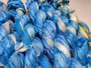 Recycled Sari Silk Ribbon - Cloud