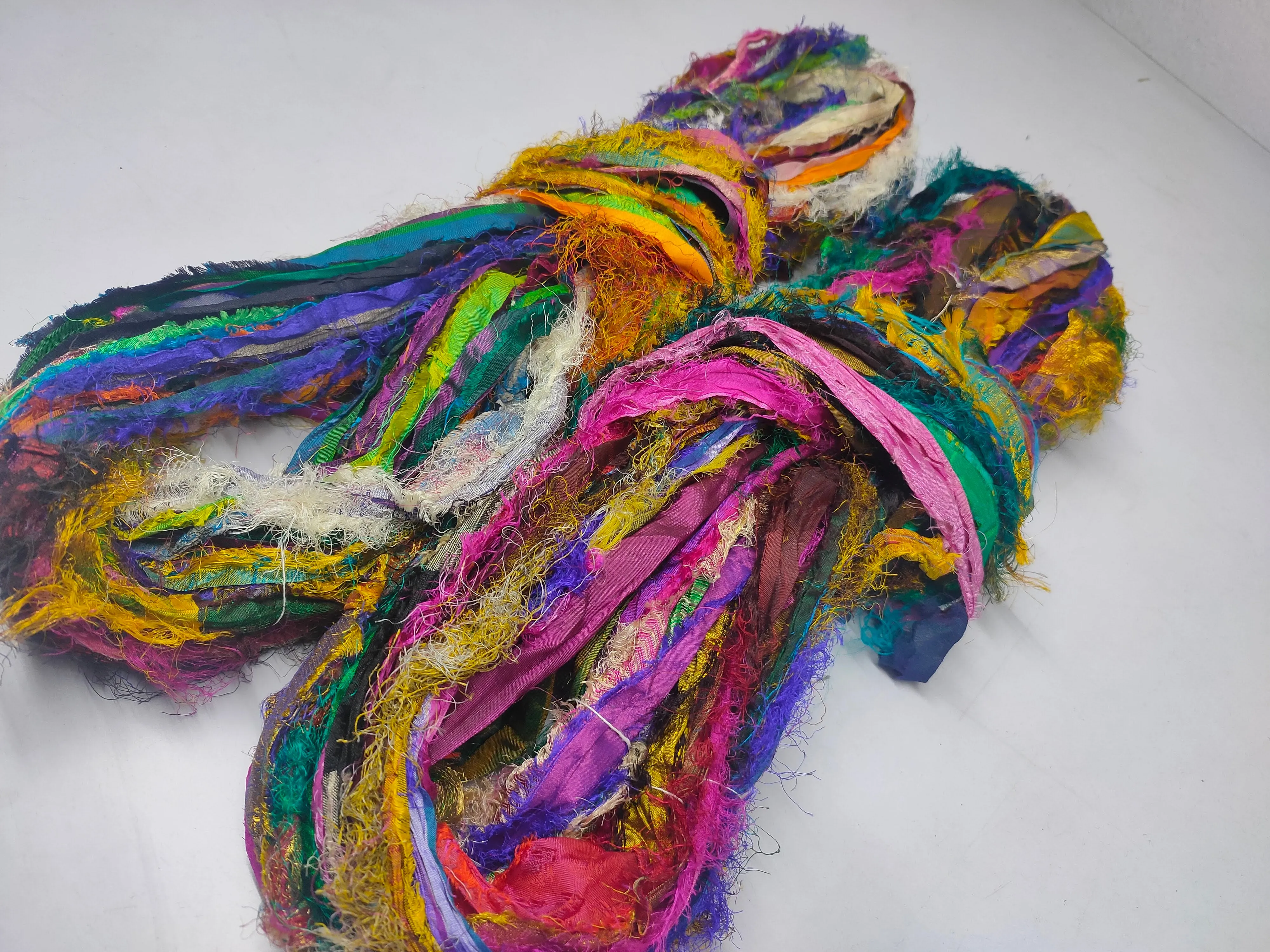 Recycled Sari Silk Ribbon - Eye Lash