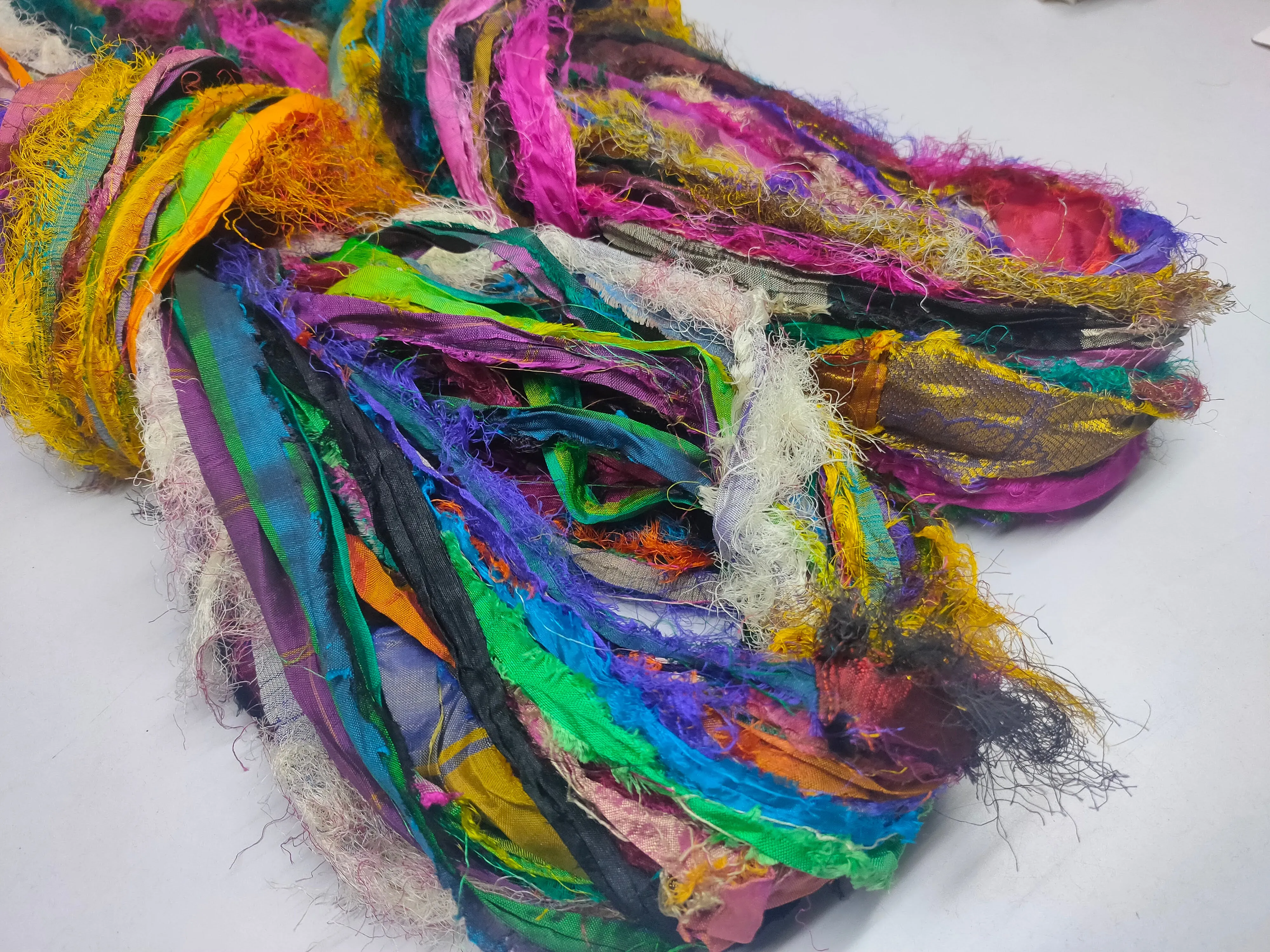 Recycled Sari Silk Ribbon - Eye Lash